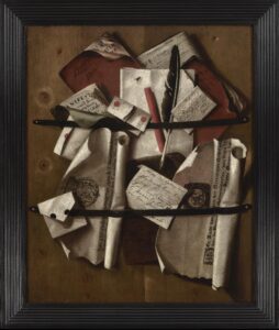 Trompe loeil Still Life Painting of Letters