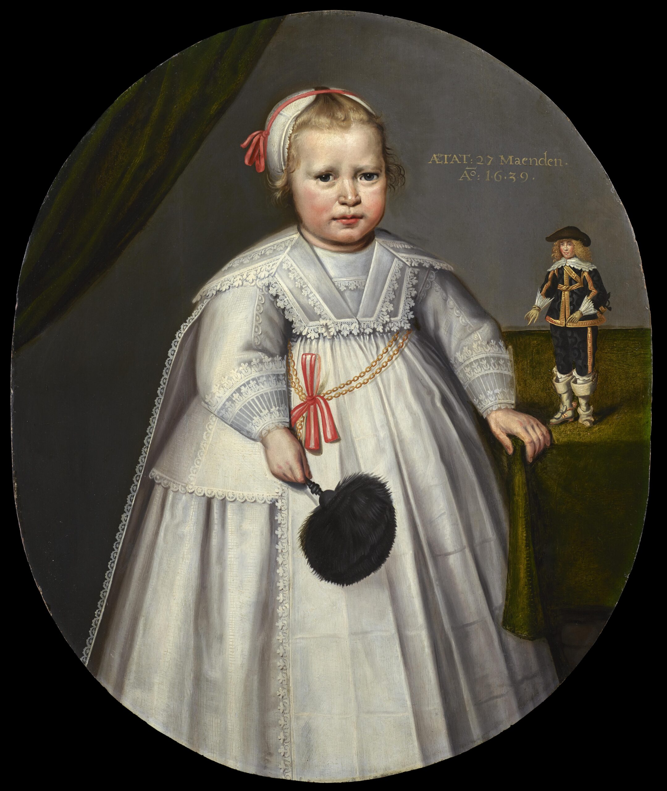A Portrait of a Child of 27 Months standing, Full Length, in a white