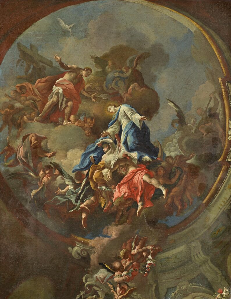 The Assumption Of Mary; A Bozzetto For The Ceiling Fresco Above The High  Altar At The Cathedral Of Brixen (Bressanone). - Rafael Vallsrafael Valls