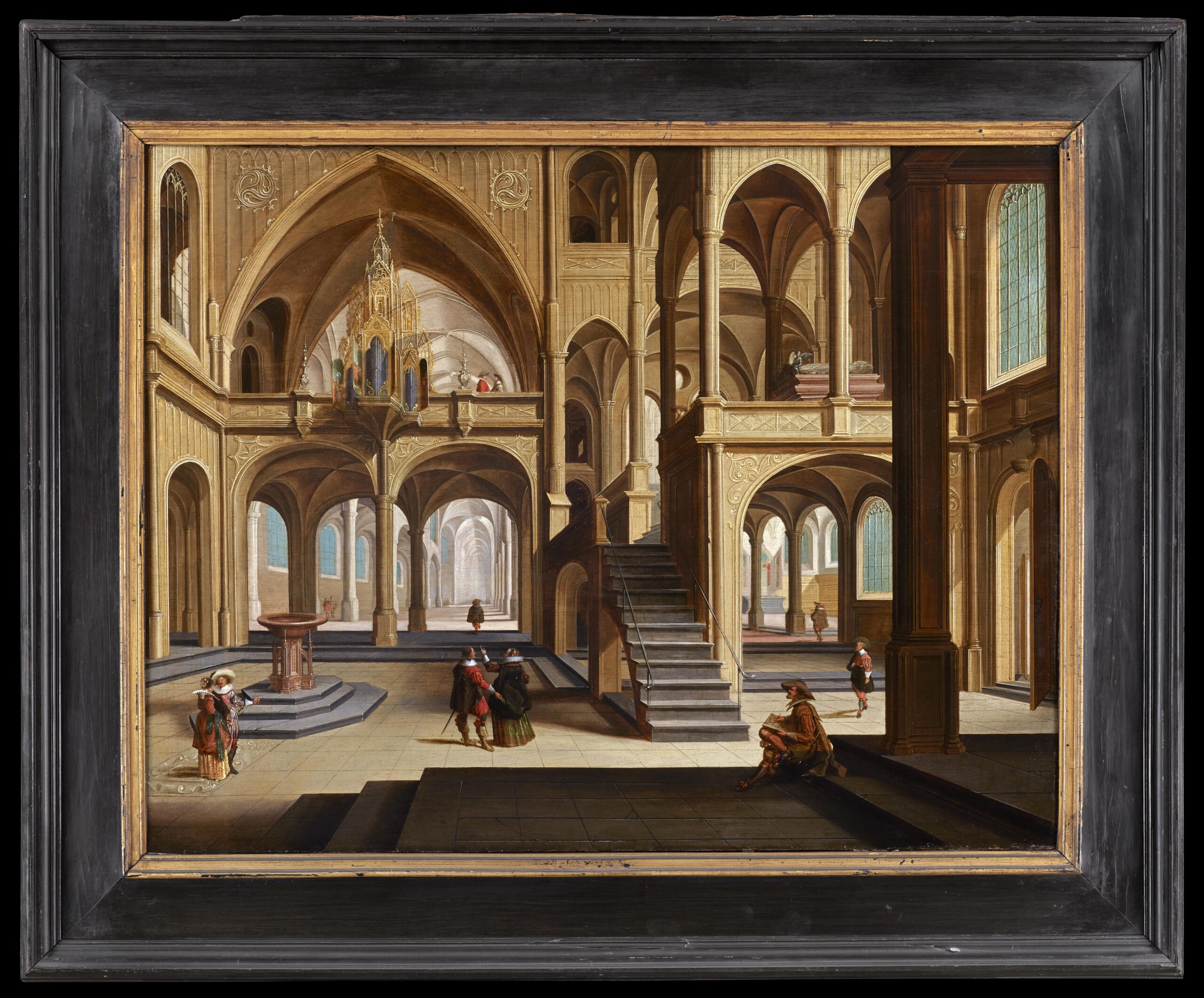Dirck Van Delen, The Interior of St. John Lateran in Rome with an Artist - Rafael Valls