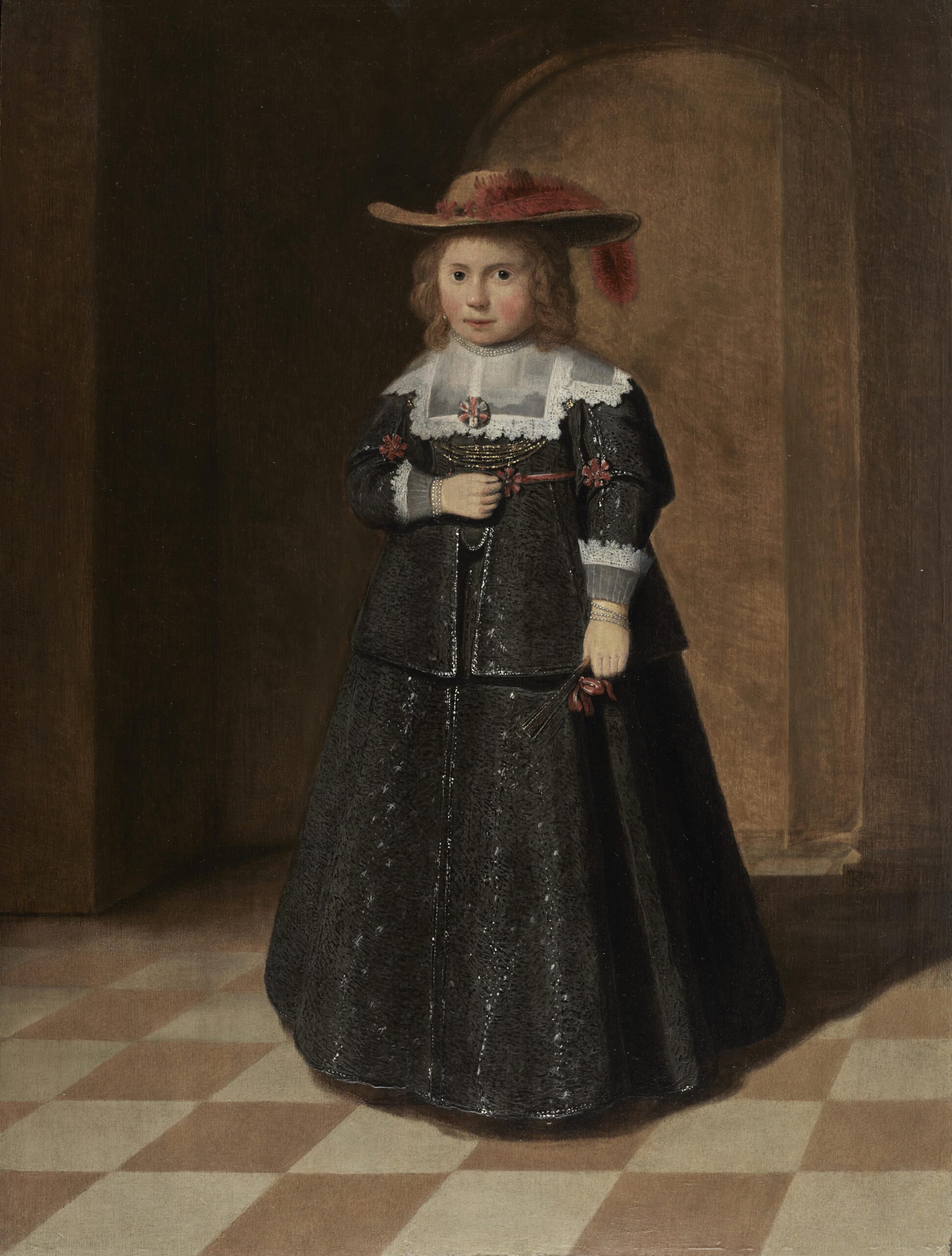 Thomas de Keyser, A Young Girl wearing a Plumed Hat and Holding a Fan - Rafael Valls