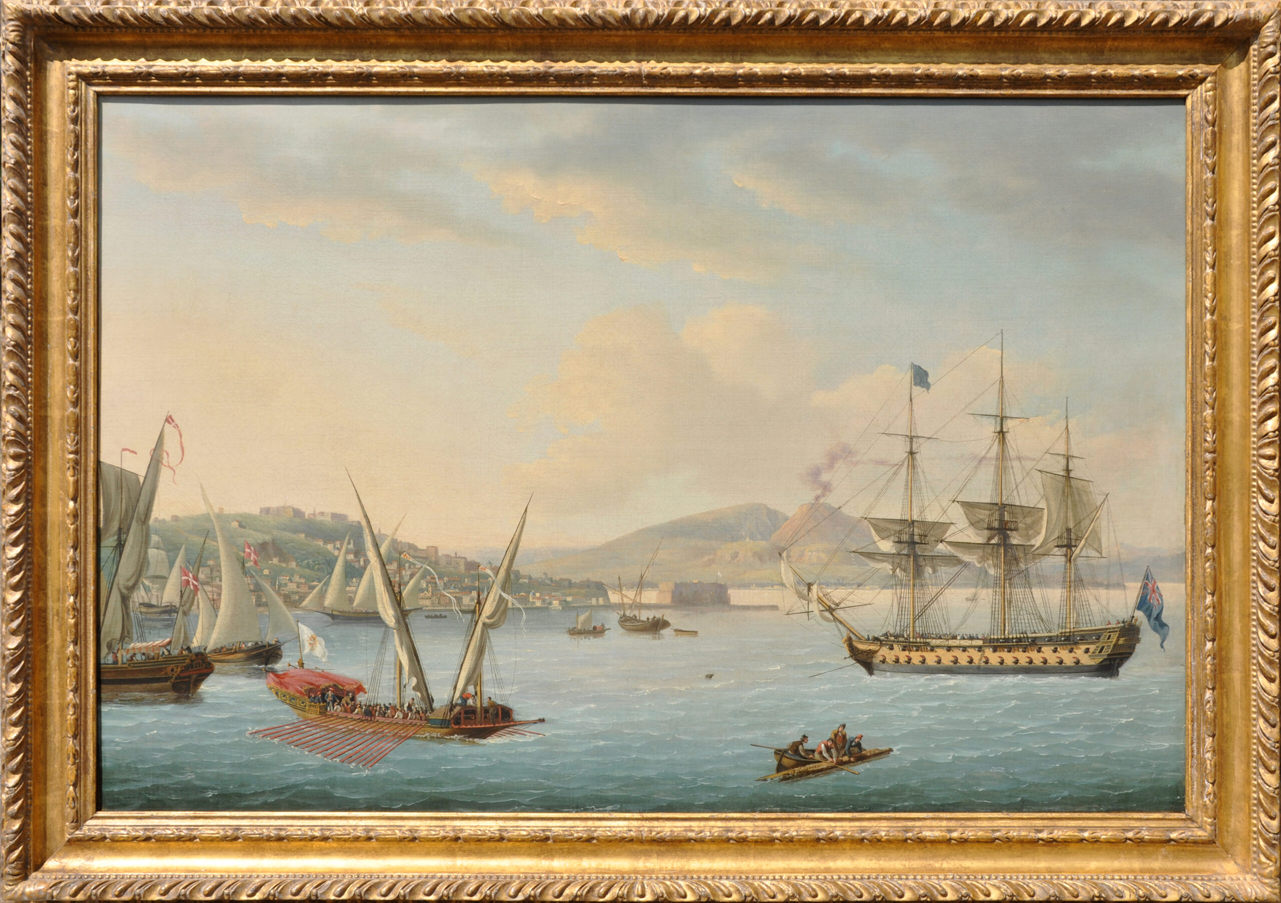 John Thomas Serres, An English Frigate, a royal Feluca flying the Flag of the Kingdom of Naples and other Vessels in the Bay of Naples - Rafael Valls