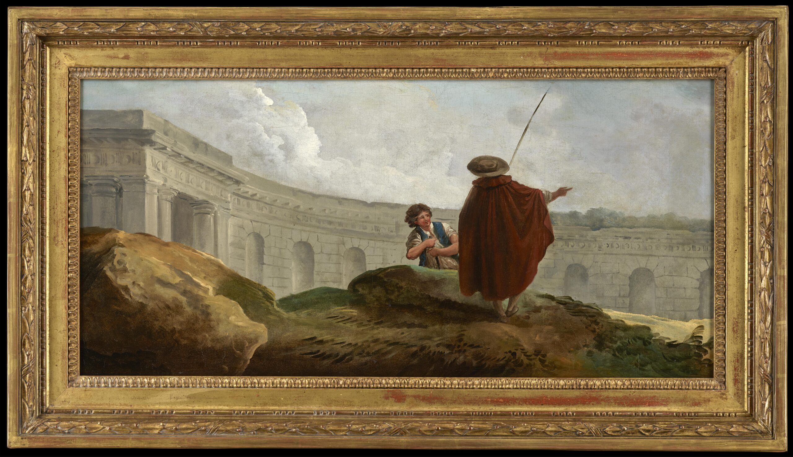 Hubert Robert, Figures resting by archeological Ruins; a Classical Arcade beyond - Rafael Valls