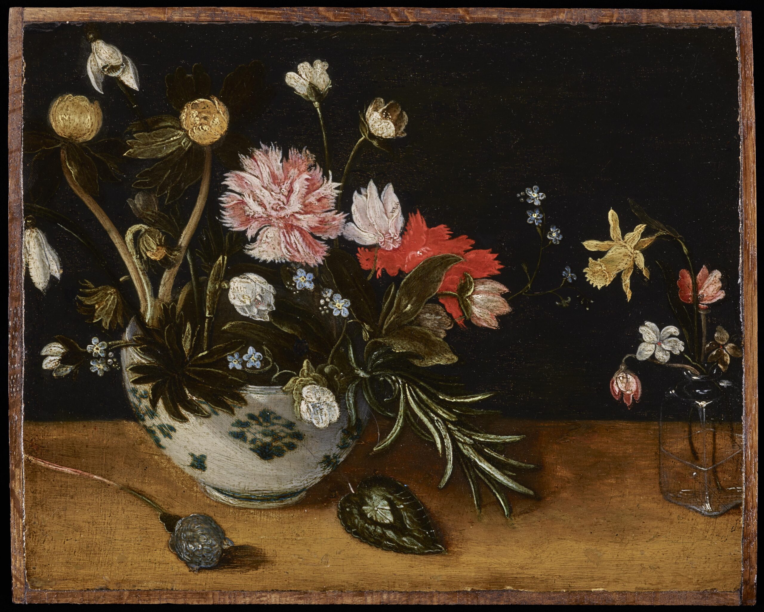 Jan Brueghel the Younger, A Still Life with Flowers and Rosemary in a Delft Vase and a Flower Vase - Rafael Valls