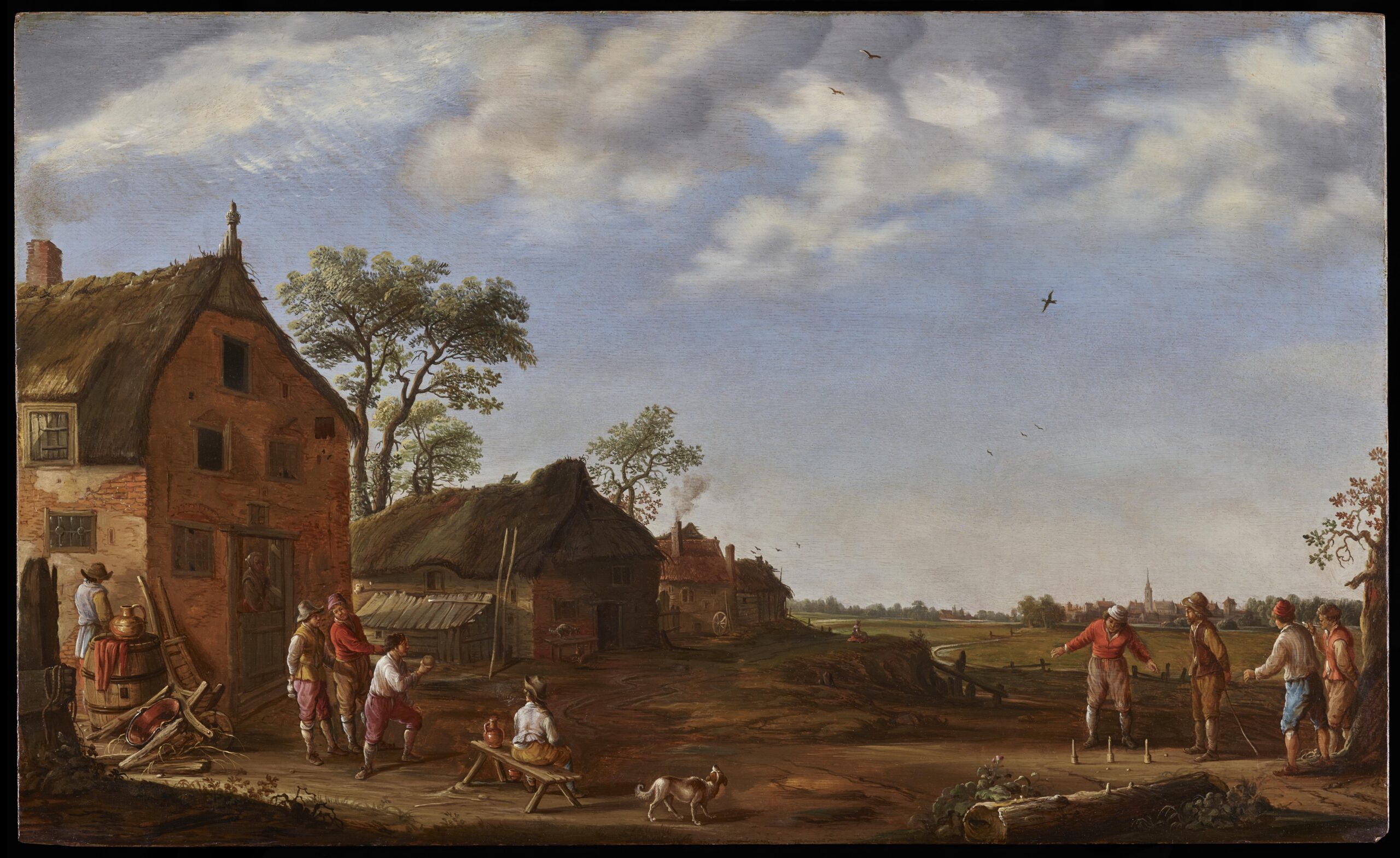Egbert van Heemskerk II, A Landscape with Figures playing Skittles by an Inn - Rafael Valls