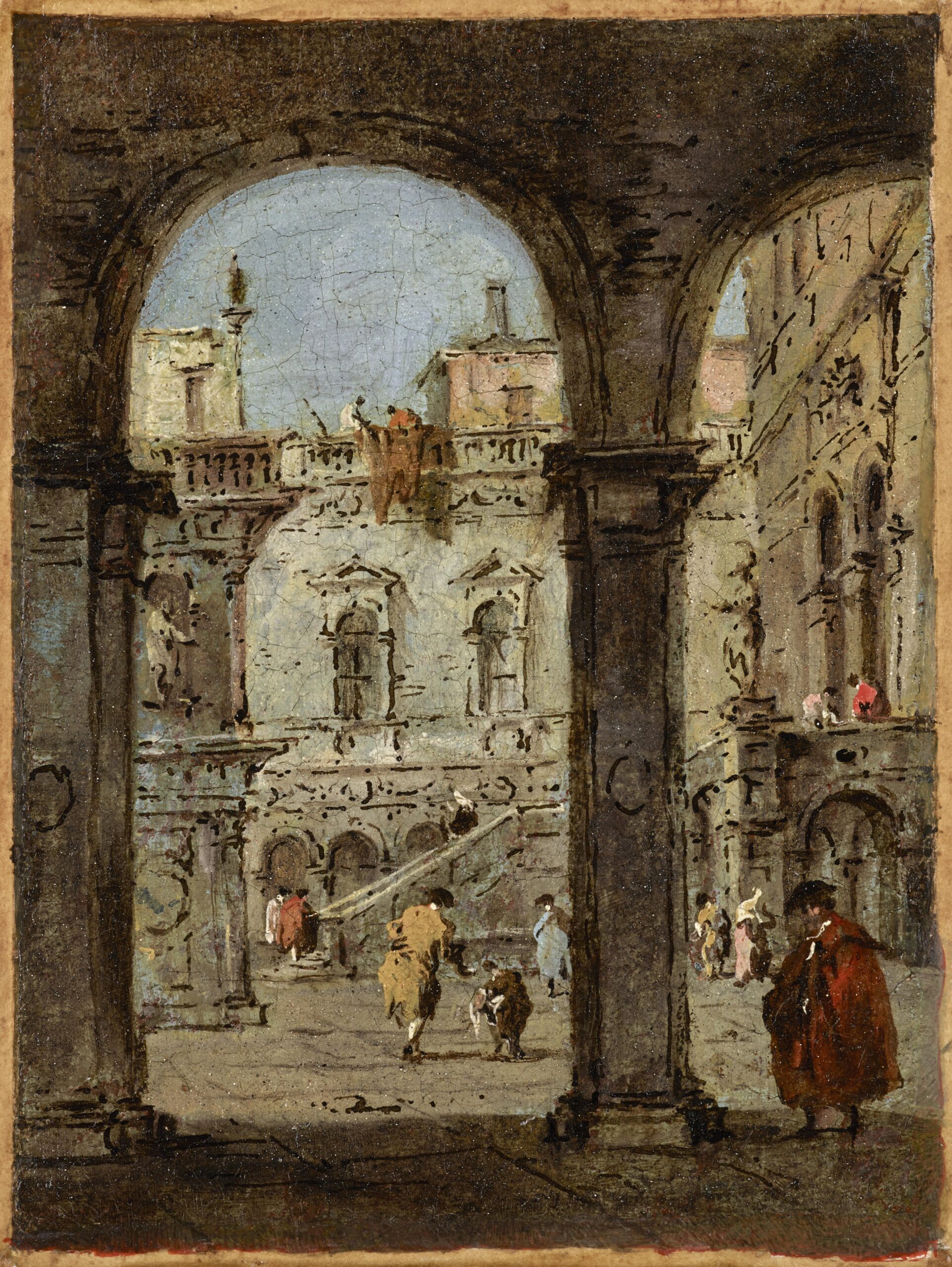 Francesco Guardi, An Architectural Capriccio of a Courtyard - Rafael Valls